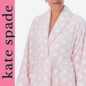 Kate Spade New York Fashion Chenille Wrap Robe Dotty Pink